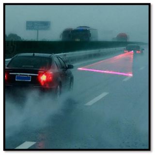 Rear-End Automotive Red Laser Anti-Collision Fog Light – Waterproof Car Safety Warning Laser Tail Light for Night & Fog Driving