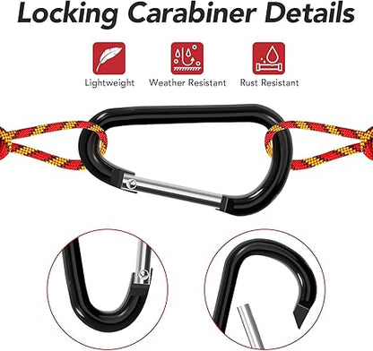 Aluminum Carabiner Clip D Ring Keychain – Lightweight Spring Hook Small Carabiners for Camping, Hiking, Fishing & Car Accessories