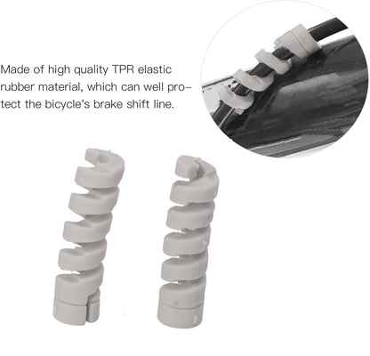 2 PCS Bicycle Spiral Cable Wrap Protector – Rubber Bike Frame Guard Sleeve for Brake & Shifter Housing Protection