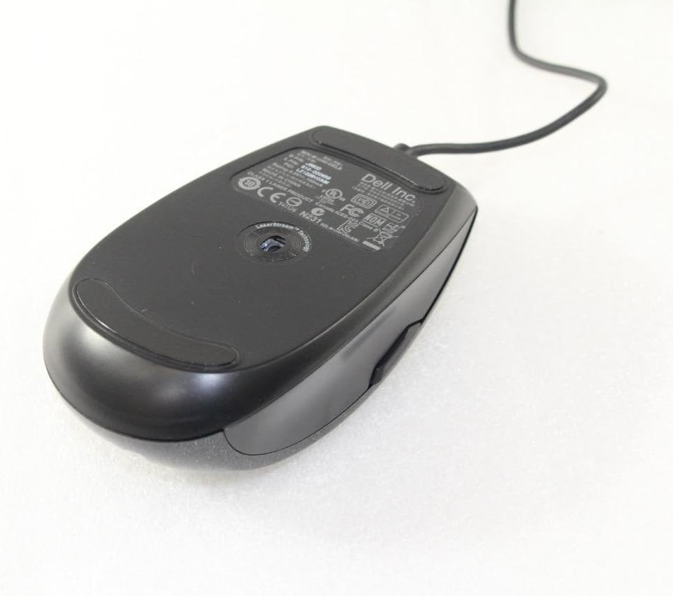 Dell Genuine J660D Premium 6-Button USB Laser Scroll Mouse Plug-N-Play for PC & Laptop