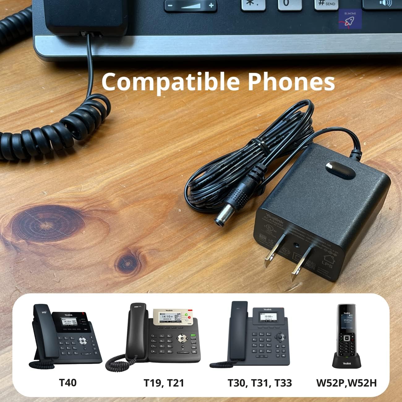 5V 0.6A IP Phone Power Adapter – 5.5mm Pin Compatible with T53, T41P, W56P, T21P, MP50 & Mor