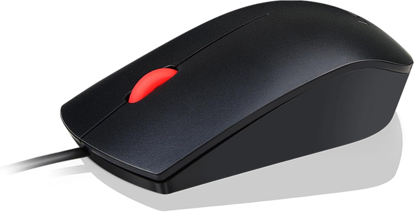 Wired USB Mouse 1600 DPI Optical Sensor – 3 Button Scroll Wheel Ambidextrous Design Plug & Play Lenovo