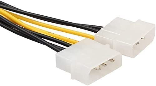 8-Pin PCI Express to Dual 4-Pin Molex LP4 Graphics Card Power Cable PCI-E ATX PSU Power Converter Adapter Cable Pack of 1