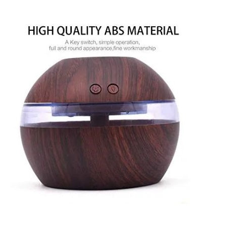 Wood Grain Mini Atomizer Humidifier – Whisper-Quiet USB Diffuser with Timer (2–8 Hours) for Bedroom, Office & Small Rooms