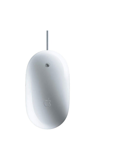Branded Apple Mighty Mouse A1152 USB Wired30 cm Optical Mouse – 360° Scroll Ball, Multi-Button Touch Design for Mac & Windows (White)