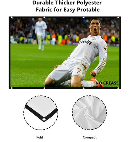 100 Inch Projector Screen 16:9 HD Projection Screen – Frameless High Brightness High Gain Grey Screen with High Contrast for Home Cinema, Office & Gaming