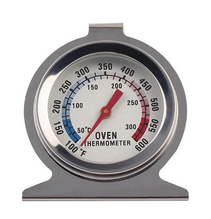 Stainless Steel Oven Thermometer | Glass Dial Temperature Gauge for Baking, Roasting, Cakes, Meat &amp; BBQ | Accurate Heat Meter
