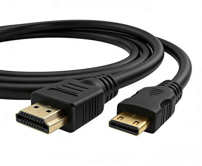 HDMI to Mini HDMI Cable 2 Meter | Gold Plated Male to Male High Speed HD Cable for Laptop, Tablet, Camera & Devices (Black)