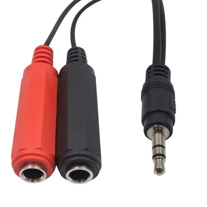 3.5mm to Dual 1/4 Inch Stereo Y Splitter Cable – Premium 1/8" TRS Male to 2 x 6.35mm Female Headphone Adapter, 20cm/8 Inch Audio Jack Converter