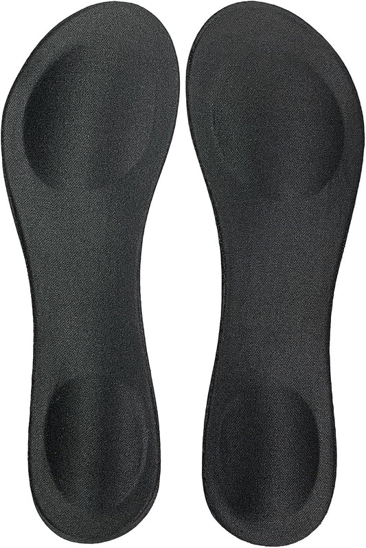 Happystep Women Thin Shoe Insoles 20cm – Cushion Pads for High Heels, Pumps, Flats & Sandals, Shock Absorption Heel & Ball Support, Comfortable Black Insoles