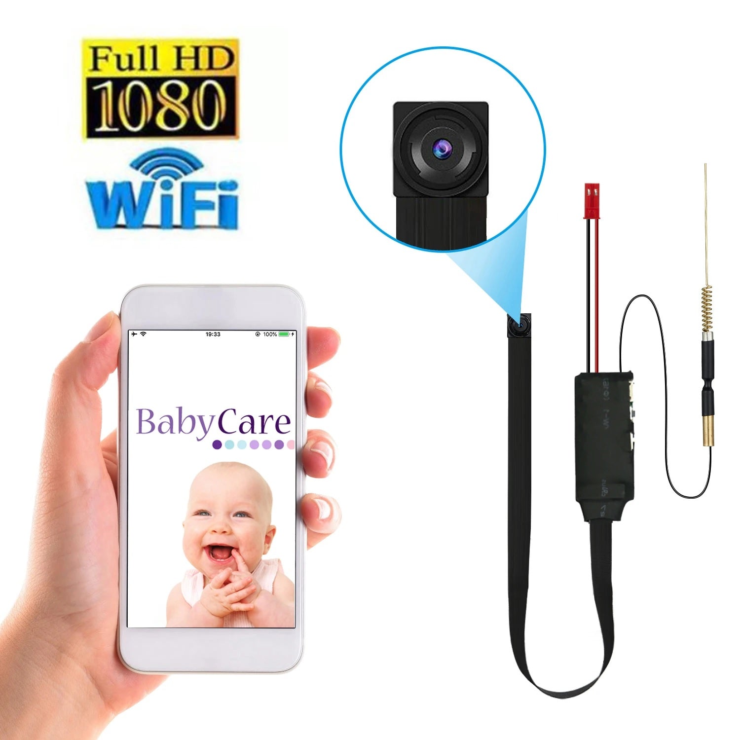 HD WiFi Mini Camera DIY Module 1080P Security Camera with Motion Detection & Remote Viewing