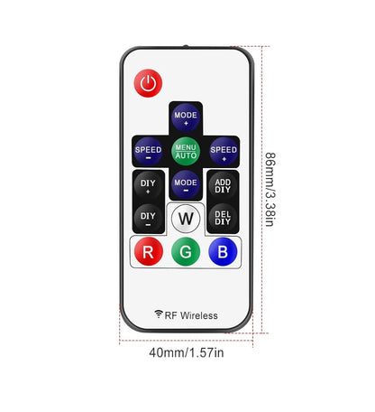 RF LED Strip Remote Controller – 14-Key for RGBIC 5-24V