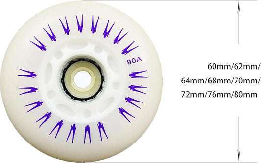 (1 Piece) 80mm LED Inline Skate Replacement Wheel 90A – Multicolor Light-Up Rollerblade Wheel for Inline Skates & Roller Skates
