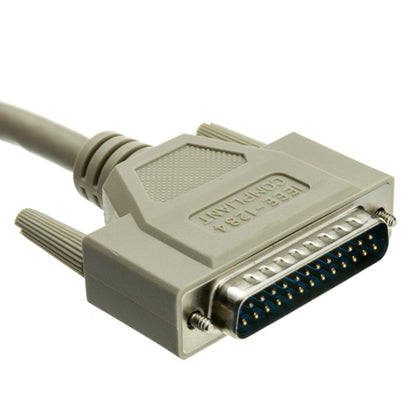 DB25 Male to Male Printer Cable 2.5 Meter – 25 Pin Serial IEEE-1284 Parallel Cable A/A Type, 18 Twisted Pairs, High Speed Data Transfer Beige