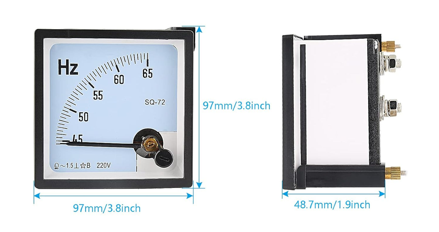 Professional 45–65 Hz Analog Frequency Panel Meter – 1.5% Accuracy Class