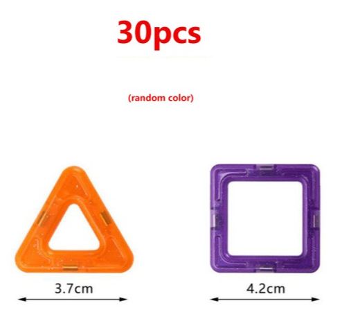 30 pcs Mini Magnetic Constructor Triangle Square Bricks Magnetic Building Blocks Designer Set Magnet Toys For Children Gift