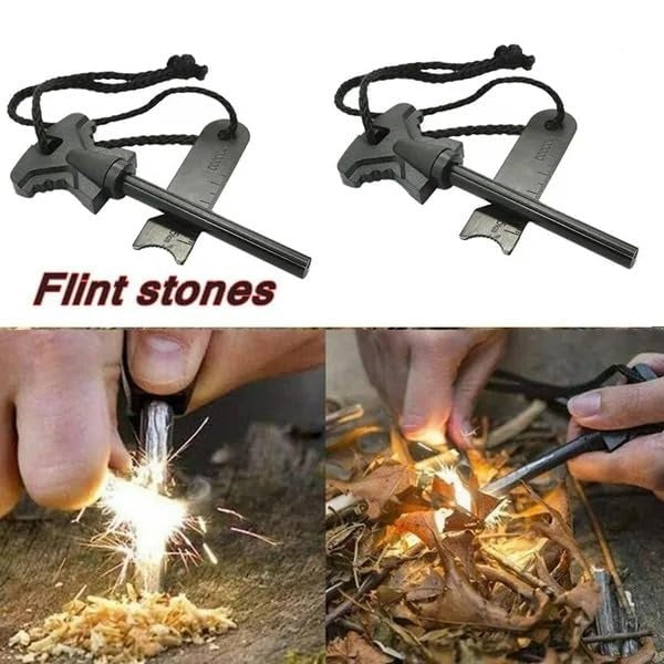 Outdoor Camping Survival Magnesium Flint Scraper Stone Fire Starter Kit Magnesium Fire Starter