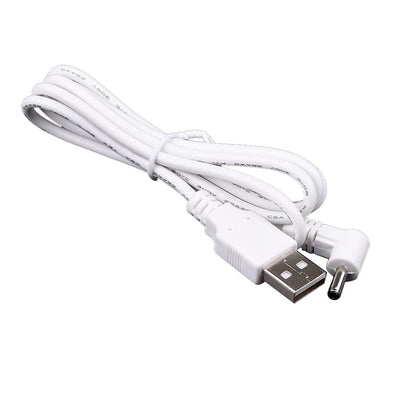 USB Male to 3.3mm Power Cable 1 Meter – 90° Angle Jack 5V 24AWG White Charging Cable for 3.3mm Devices