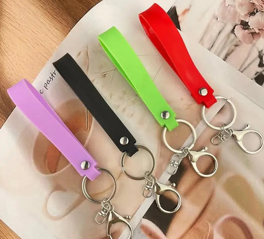 Red Silver KeyRing creative soft leather rope buckle car bag pendant Key Ring Best Qulity 1 Pcs