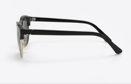 Black eyeglasses on a white background