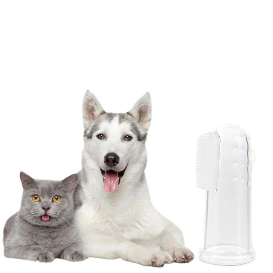 Super Soft Pet Finger Toothbrush Bad Breath Tartar Teeth Care Tool Dog Cat Cleaning Mouth Silicagel Pet Supplies