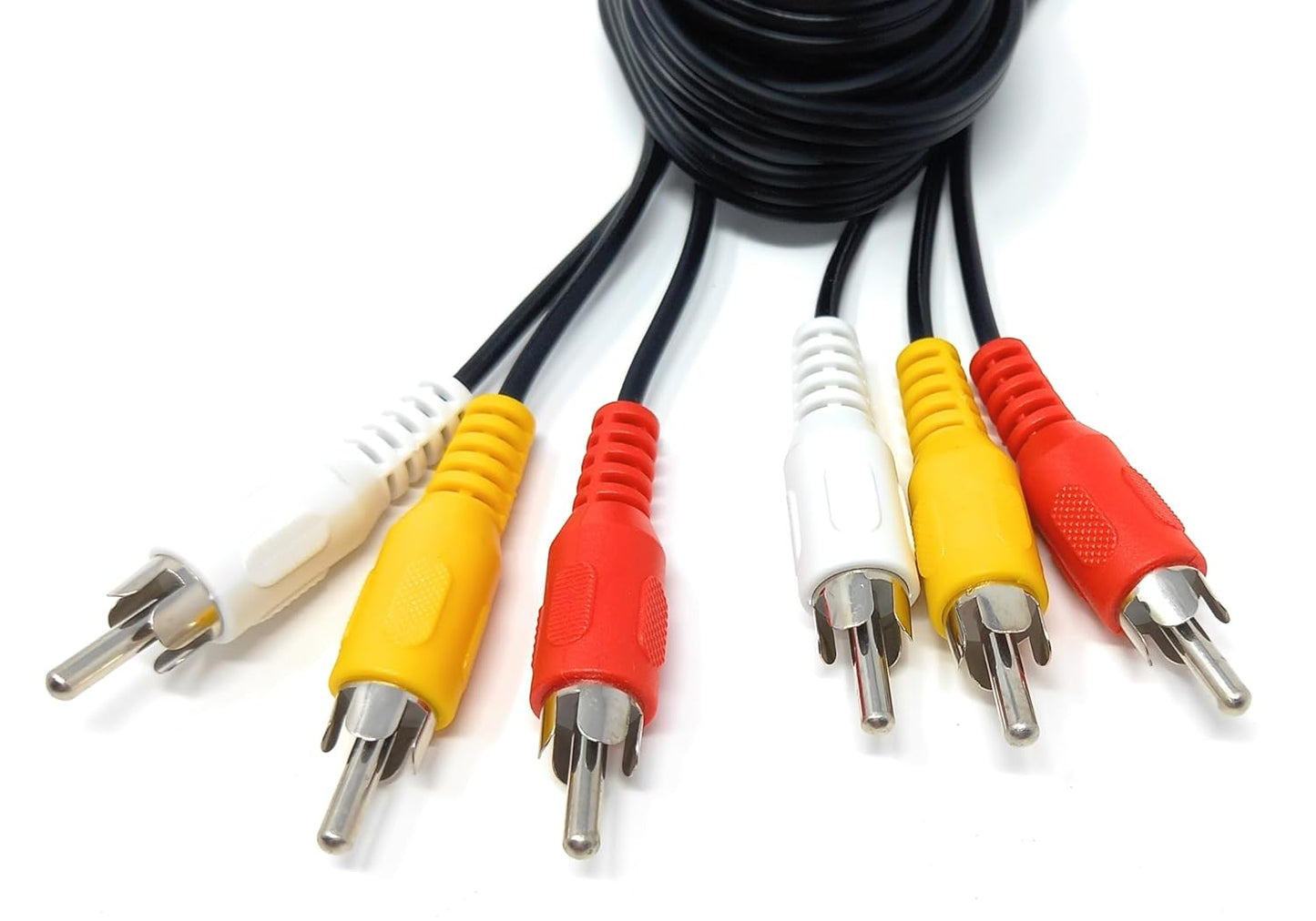 RCA Audio/Video Cable 1.5 And 2.5 Meter– 3 RCA Male to 3 RCA Male Composite Video & Stereo Audio Cord for TV, DVD, CD Player, Gaming Consoles – Black