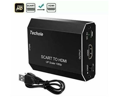 Techole SCART to HDMI Converter 1080P Video Audio Adapter with USB Power Cable for TV, Monitor & Projector