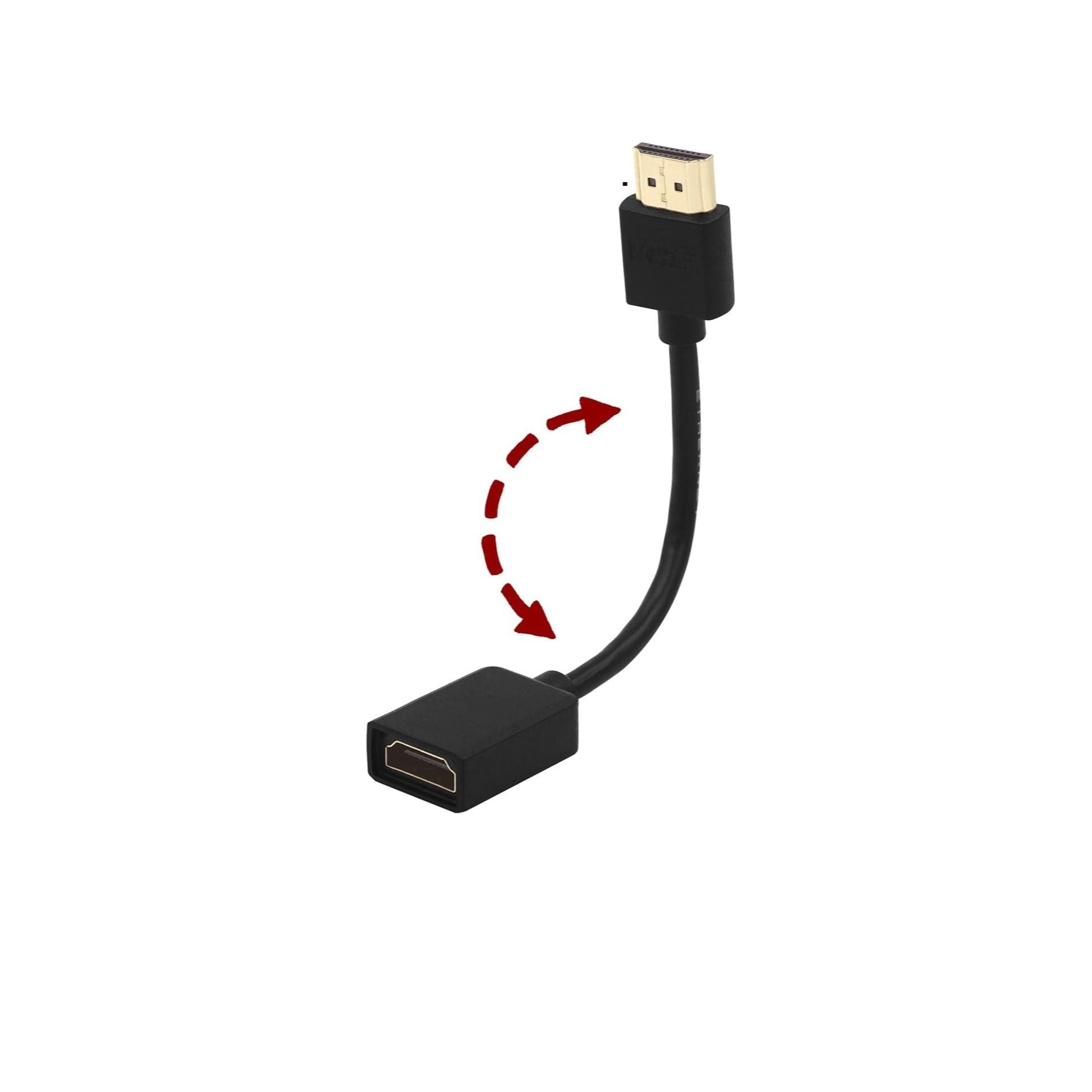 HDMI Extension Cable 30cm Male to Female | HDMI 2.0 4K Ultra HD 3D | TV Stick & Streaming Device Extender