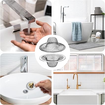 1pcs Bathroom Stainless Steel Drain Filter Small Hair Basket Catcher Fits Most Kitchen Sinks Bathroom Sinks Shower Drains Floor Drain