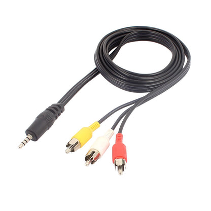3-in-1 RCA AV Cable 3.5mm Jack to 3 RCA Male – 112CM Audio Video Cable Adapter for TV, DVD, Mobile & Home Theater