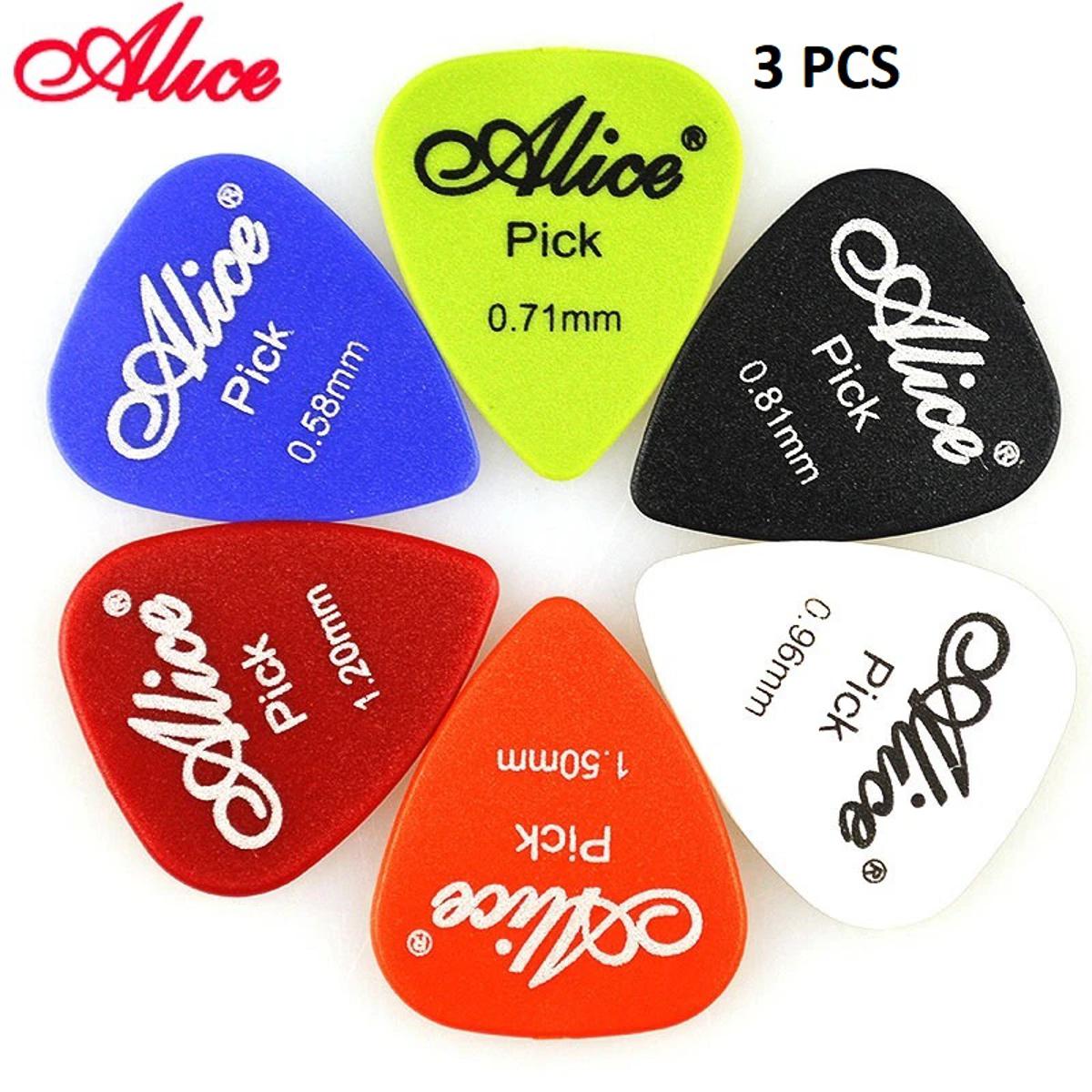 3 PCS Alice Non-slip ABS Guitar Picks Plectrum Gauge 0.96mm 1.20mm Color Random Guitar Parts Accessories