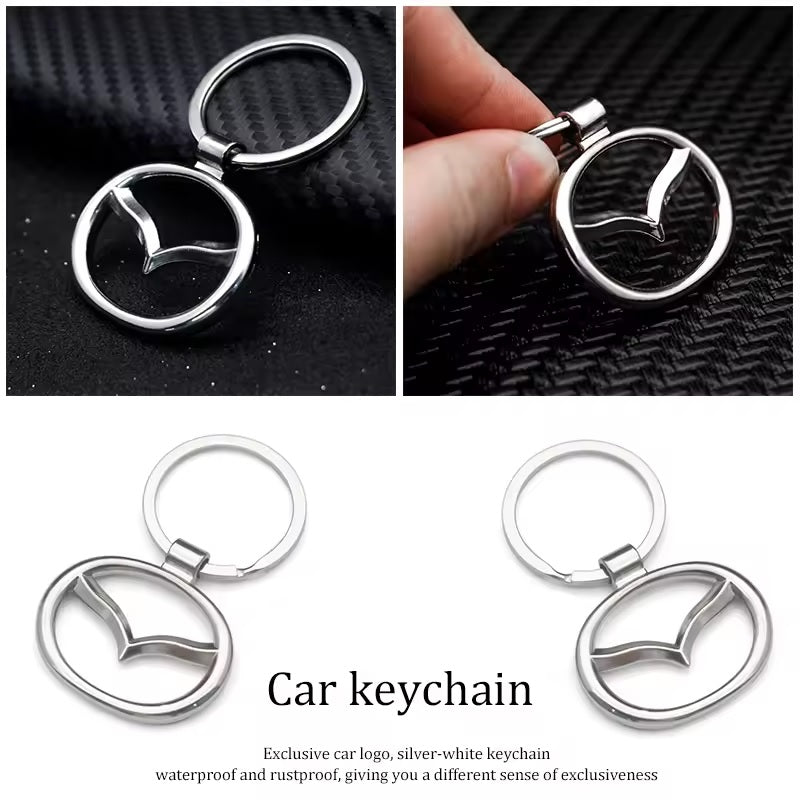 Premium 3D Stainless Steel Car Logo Keychain – High-Quality Metal Key Ring for Car Lovers, Mazda, Honda