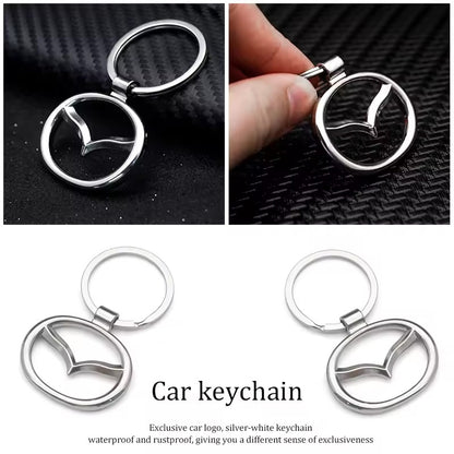Premium 3D Stainless Steel Car Logo Keychain – High-Quality Metal Key Ring for Car Lovers, Mazda, Honda