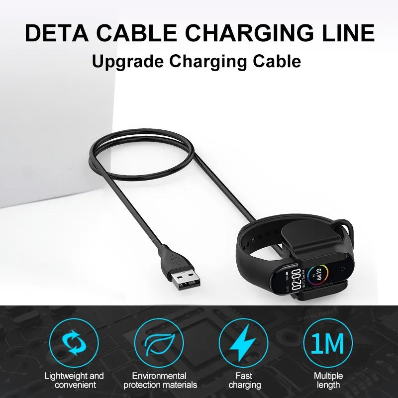 Xiaomi Mi Band 3/4 Charger Clip On Charging Cable, Gold Plated Pins Hi Quality Long Life Product for mi 4 Charging Cable No need to Remove mi4 band from Strap