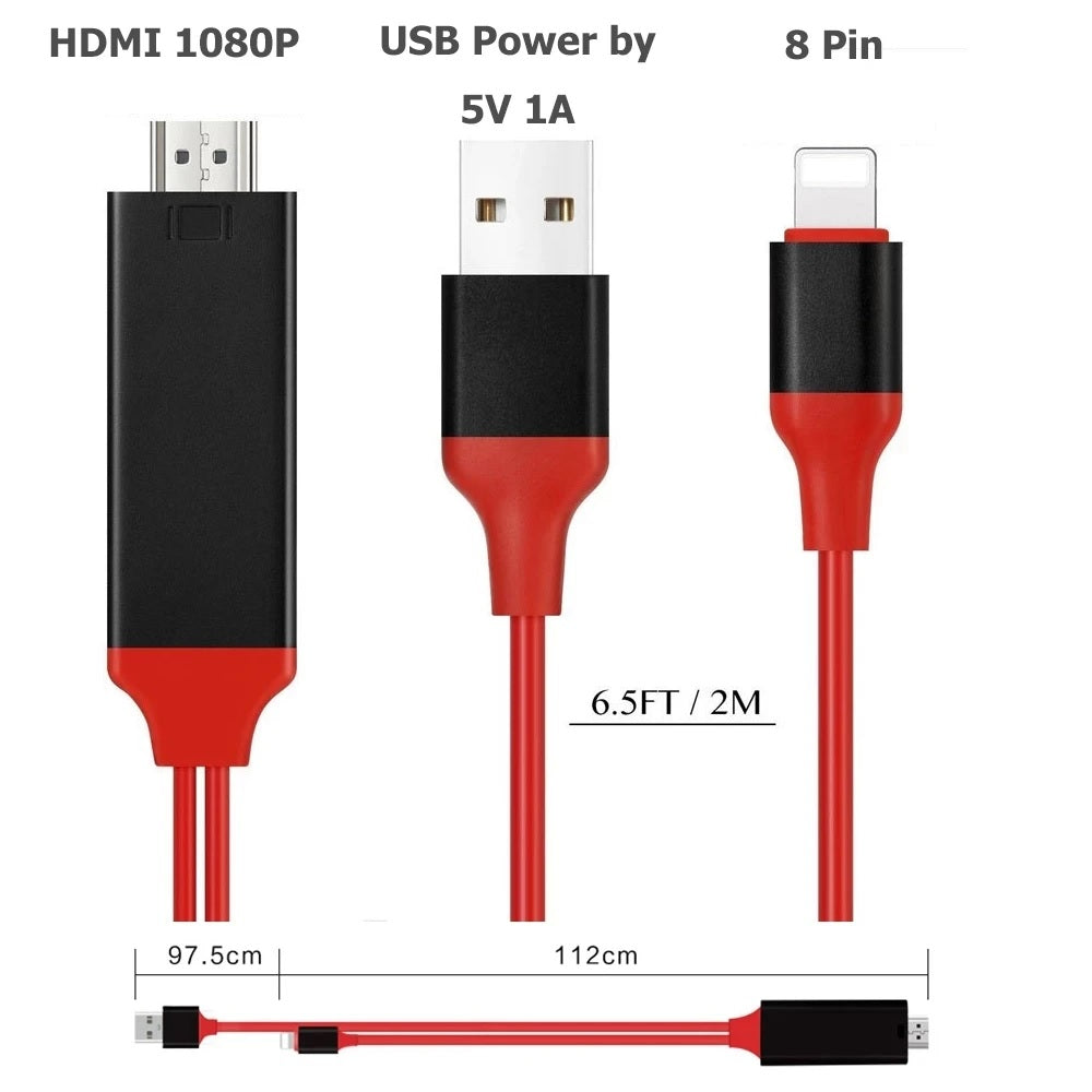 Lightning To HDMI /HDTV Cable Digital AV Adapter Apple to hdmi For Aapple ipad iphone ios