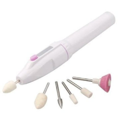 Electric Nail Grinder Polisher Manicure Set, Mini Nail Grinder Polisher kit Manicure Pedicure Machine Tool with 5Pcs Bits for Removing Dead Skin