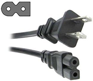 🔌 Polarized 2-Prong Power Cord – Copper Wire Core  NEMA 1-15P to C7 / C8 (IEC320) | Square / Round | UL Listed | Black