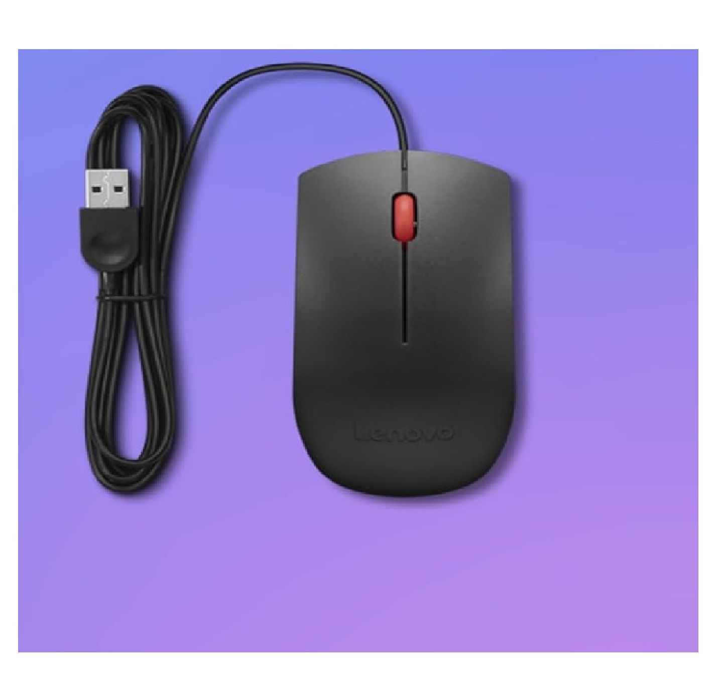 Wired USB Mouse 1600 DPI Optical Sensor – 3 Button Scroll Wheel Ambidextrous Design Plug & Play Lenovo