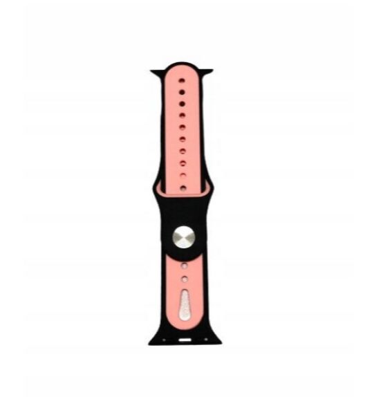 Premium Silicone Sport Watch Strap 38/40/41mm – Black Pink Soft Replacement Band