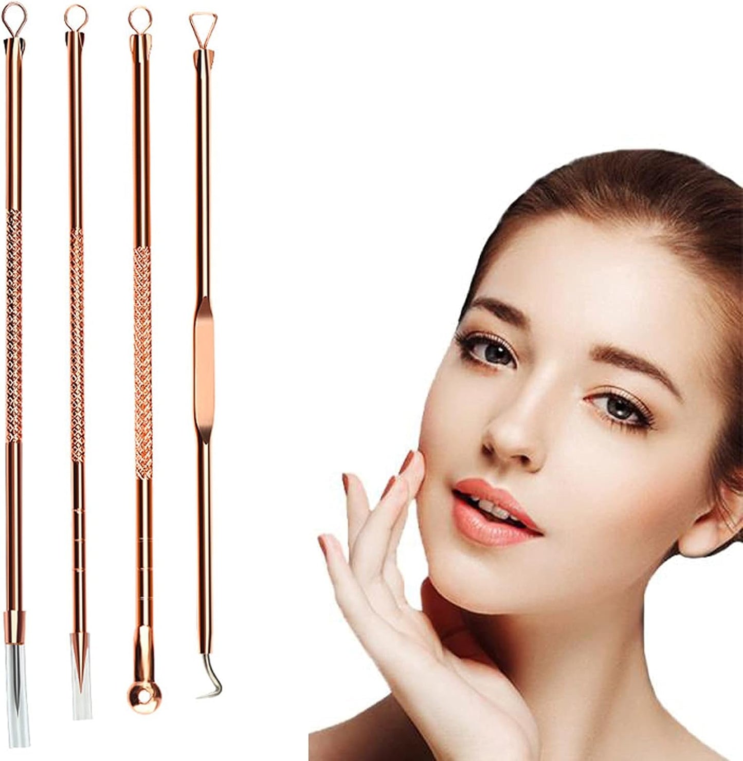 4 Pcs/Set Acne Blackhead Removal Needles Stainless Pimple Spot Comedone Extractor Cleanser Beauty Face Clean Care Tools