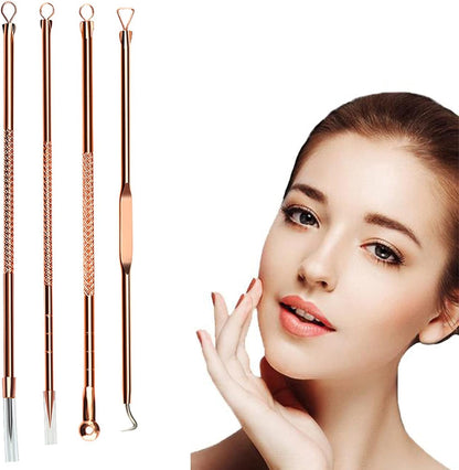 4 Pcs/Set Acne Blackhead Removal Needles Stainless Pimple Spot Comedone Extractor Cleanser Beauty Face Clean Care Tools