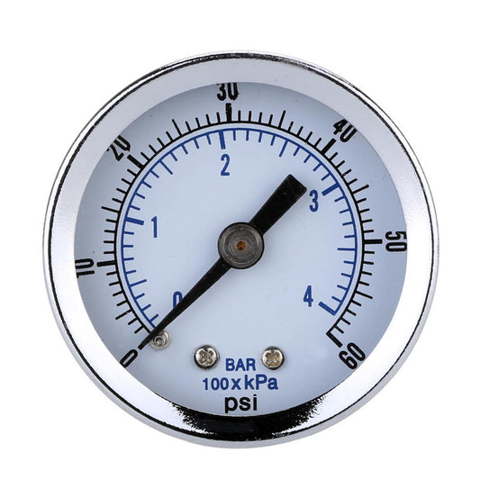 BSPT Air Compressor Hydraulic Pressure Gauge 0-60 PSI Back Mount 40mm Dial Plate
