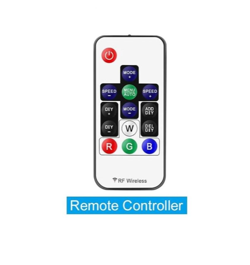 14-Key RF Wireless Remote for RGBIC LED Strip Controller – DC 5-24V