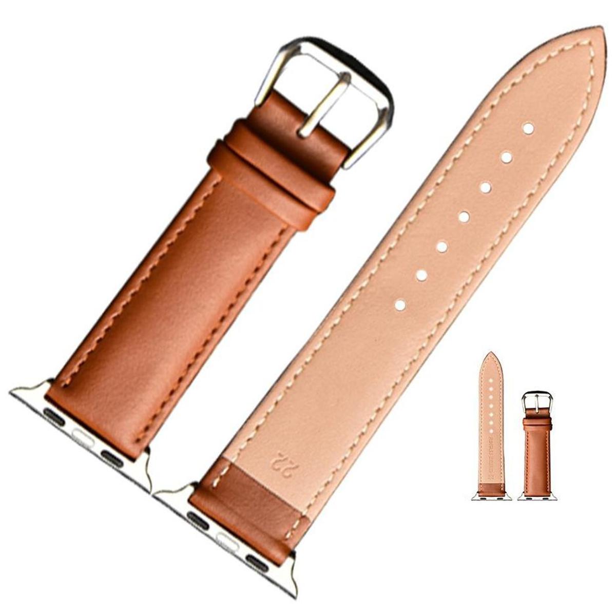 Hot Brown Color Genuine Leather Replacement Strap for i Watch Strap 5/4/3/2/1 Men Womens Watch Band  42mm 44mm 45mm 49mm