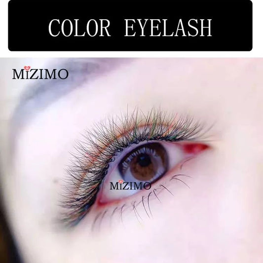 MIZIMO Sea Blue Eyelash Extensions 0.10mm C Curl 12mm Artificial Mink Hair Lash Grafting for Salon & Makeup