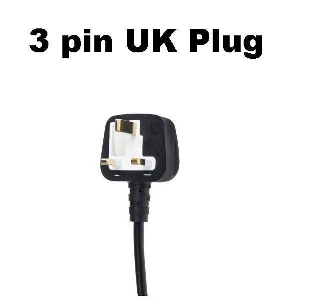 2.5 Meter 3-Pin Desktop Power Cable  Black & White – Heavy Duty Power Cord for PC, Monitor, Printer & Electronic Devices