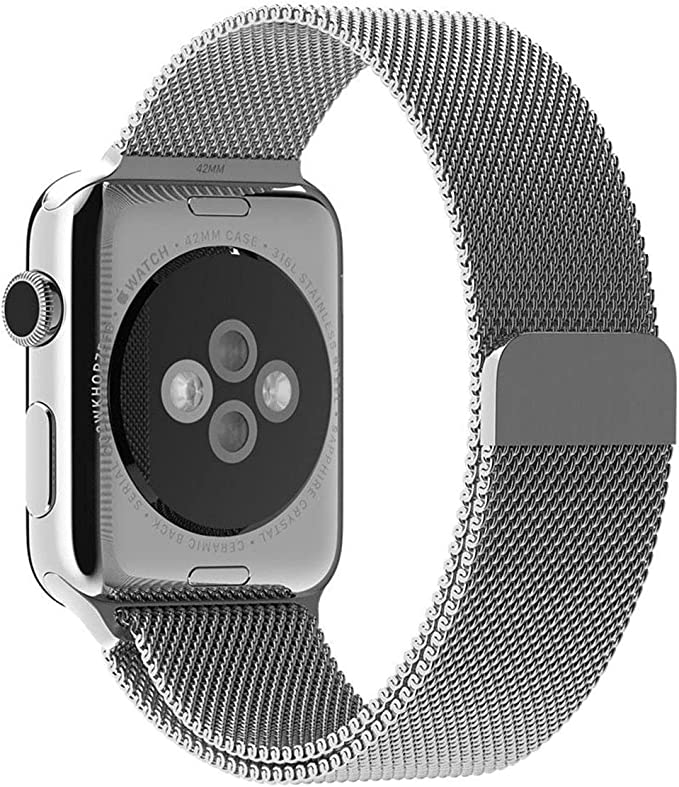 Band For i Watch Size 38mm 40mm 41mm Light Stainless Steel Milanese Loop Band from A One Stuff - Silver