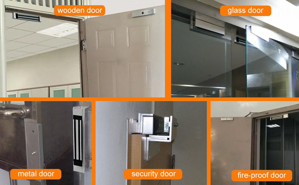 🔐 180KG / 350 lbs Single Door Magnetic Door Lock  DC 12V | High-Strength Access Control Magnetic Lock