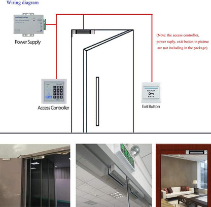🔐 180KG / 350 lbs Single Door Magnetic Door Lock  DC 12V | High-Strength Access Control Magnetic Lock