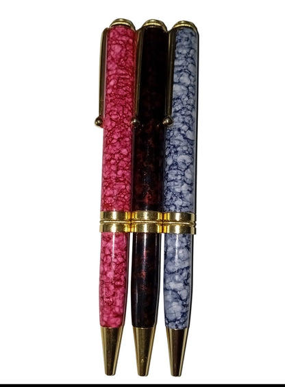 ✒️ Premium Solid Metal Made Marble Pattern Pockit Pen & Letter Opener Frute Cuting Self Defance Set  Elegant Design | Office & Gift Use